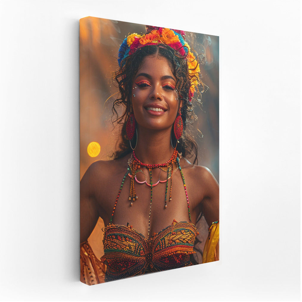 Flower Muse: Bright Mulatto Girl in a Wreath