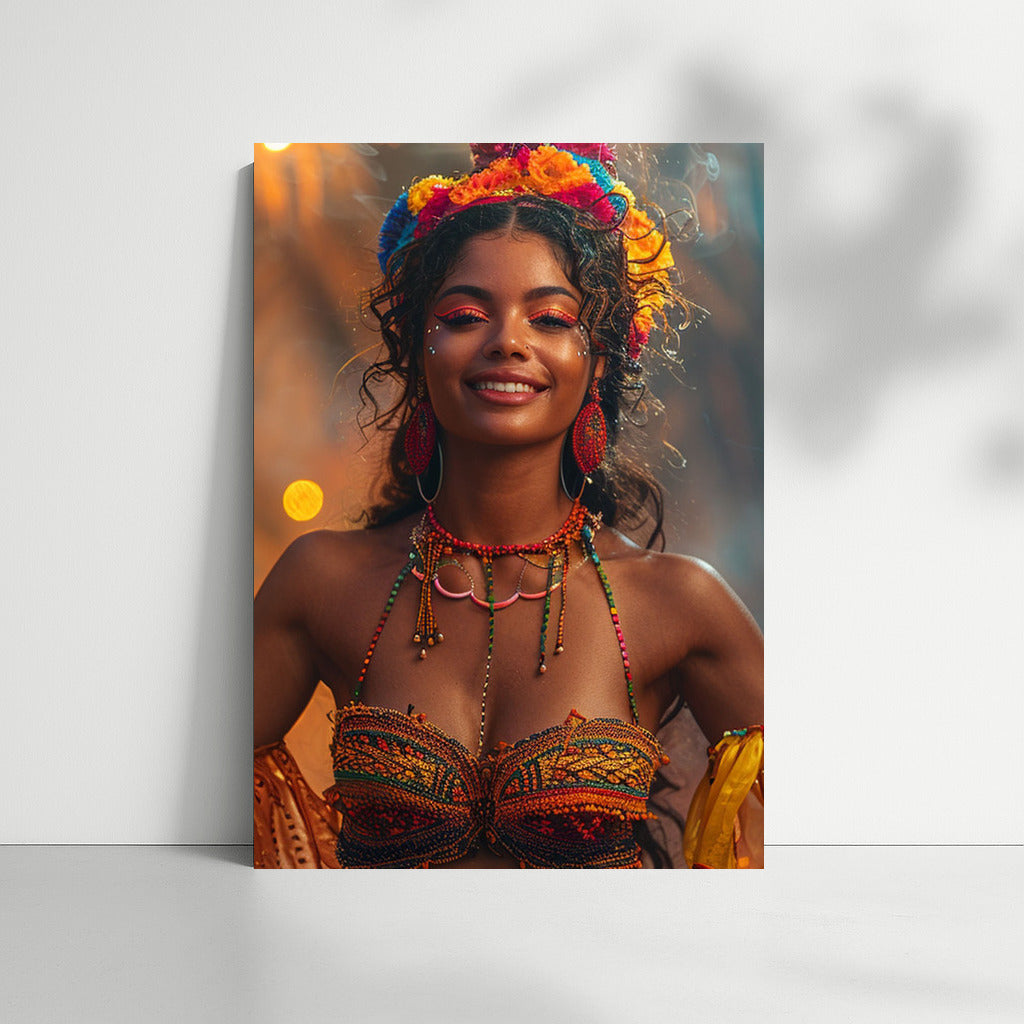 Flower Muse: Bright Mulatto Girl in a Wreath