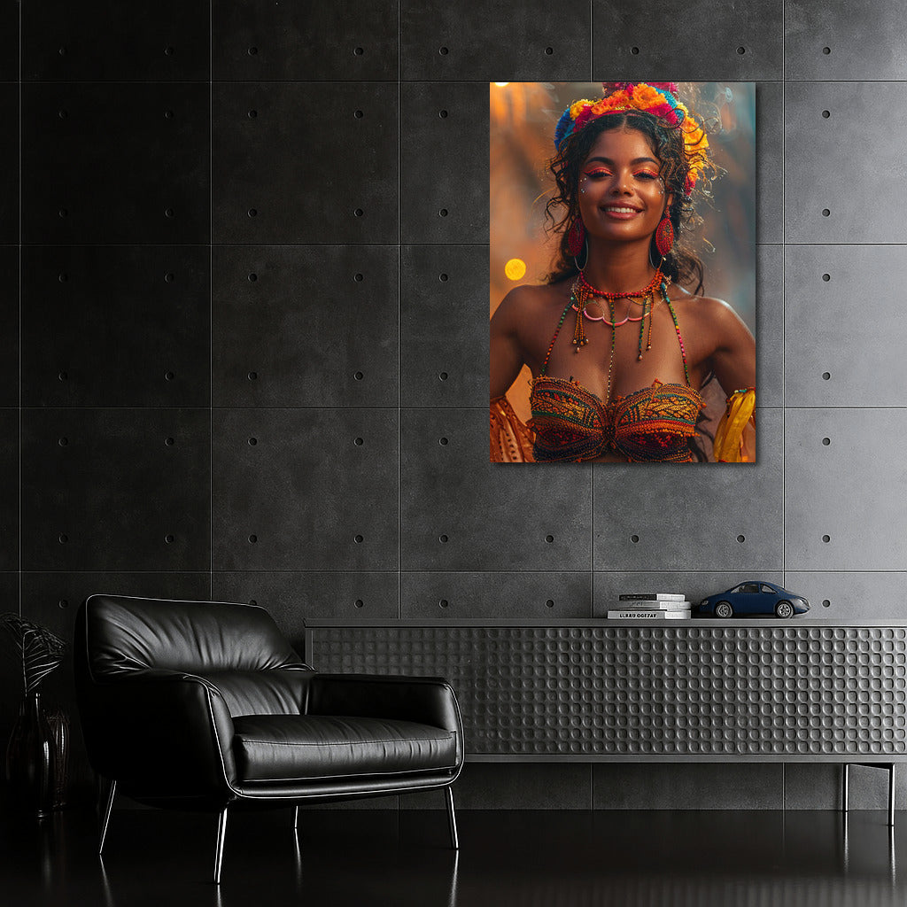 Flower Muse: Bright Mulatto Girl in a Wreath