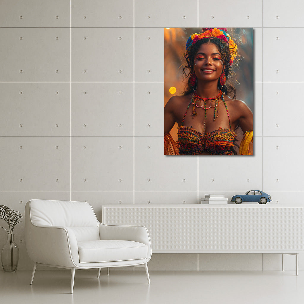 Flower Muse: Bright Mulatto Girl in a Wreath
