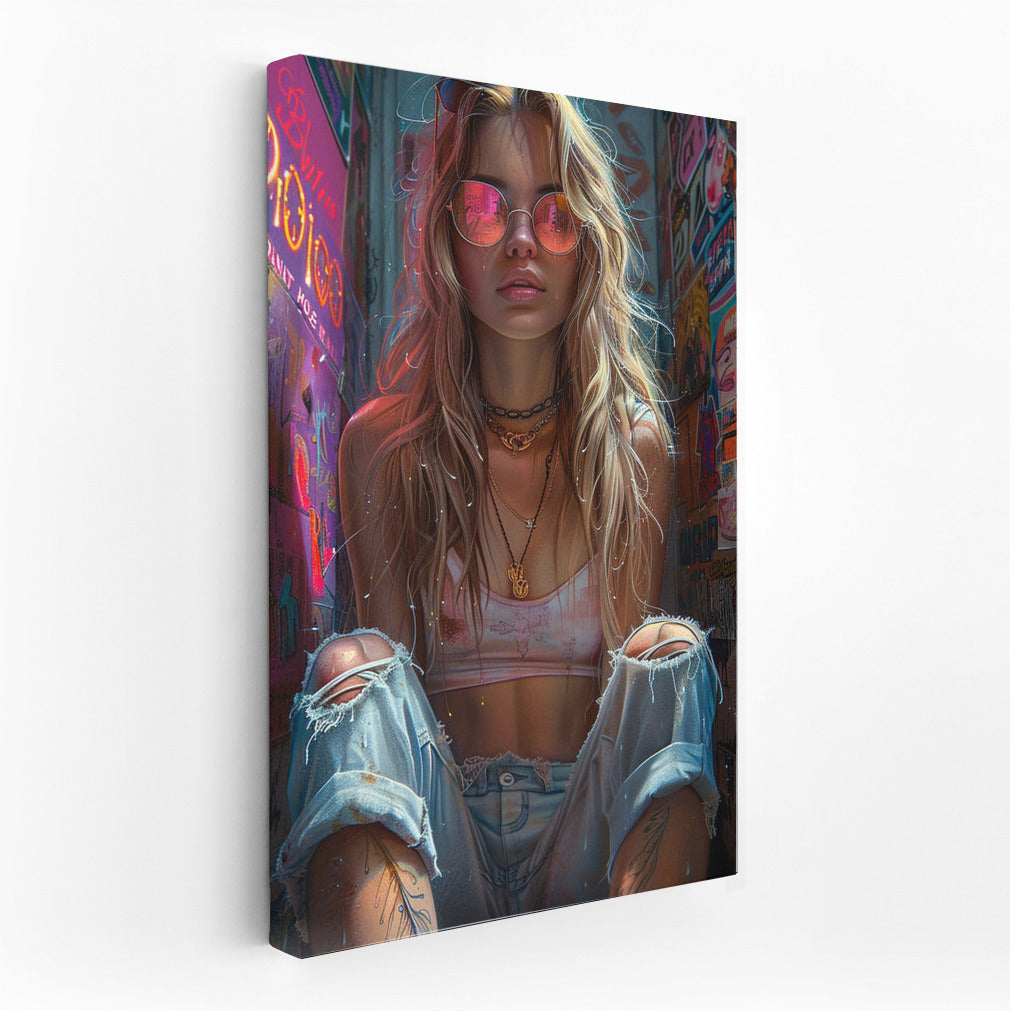 Dreamy Girl In Urban Style: Vibrant Portrait