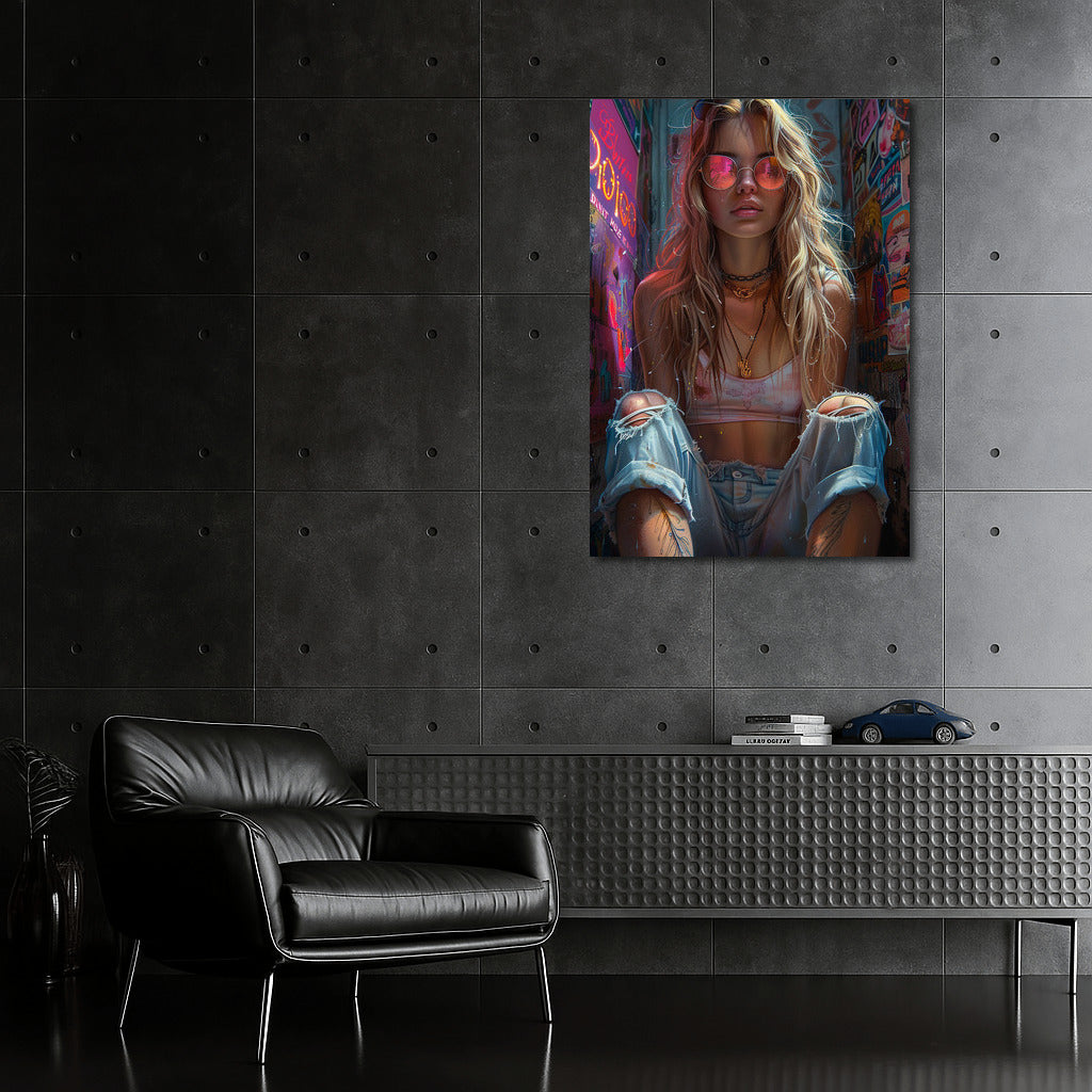 Dreamy Girl In Urban Style: Vibrant Portrait
