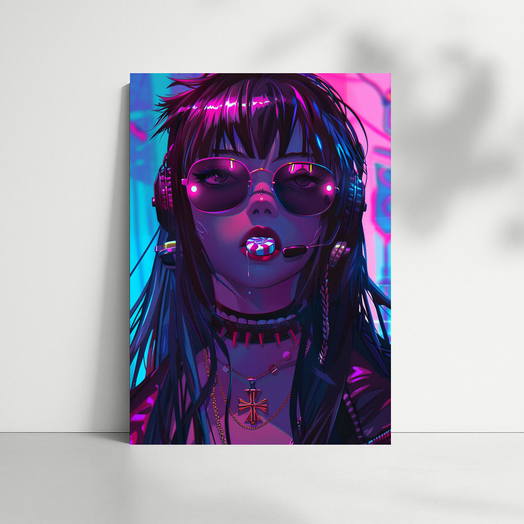 Neon Muse: Mysterious Anime Girl