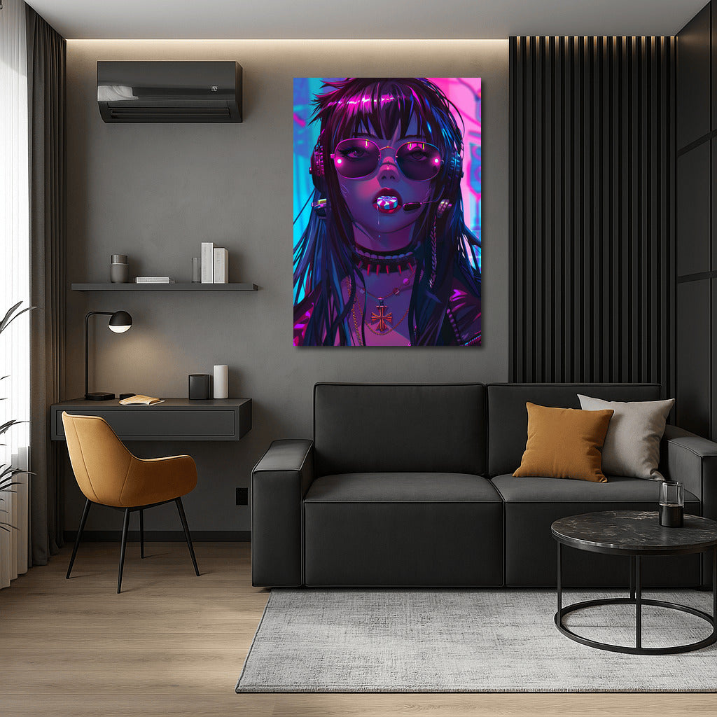 Neon Muse: Mysterious Anime Girl