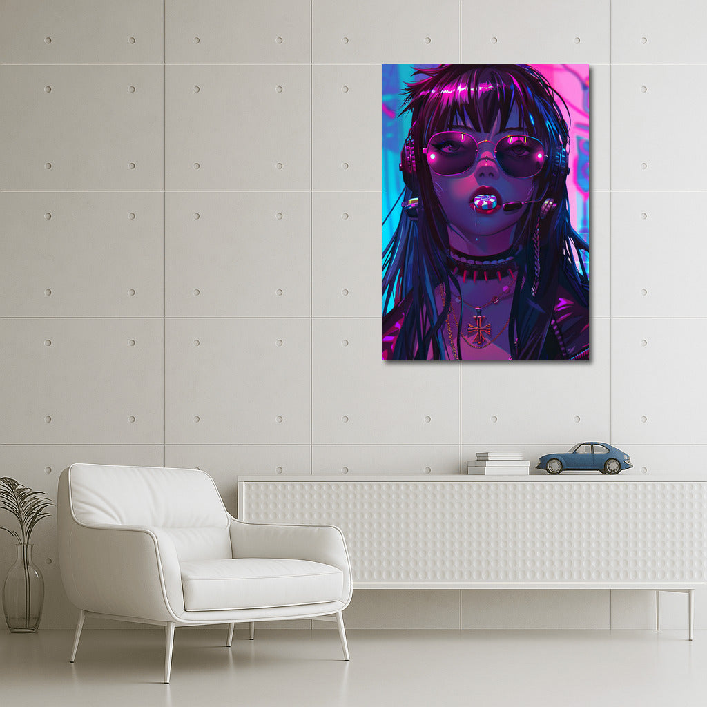 Neon Muse: Mysterious Anime Girl