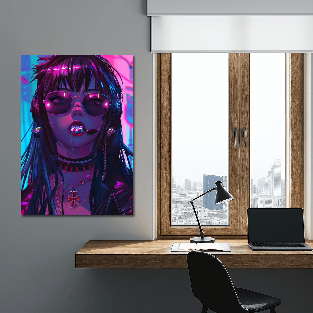 Neon Muse: Mysterious Anime Girl