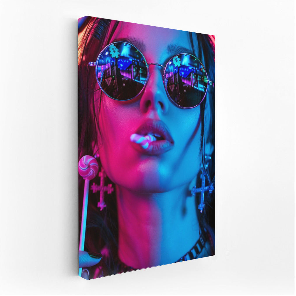 Mysterious Anime Diva: Stylish Girl in Vibrant Colors