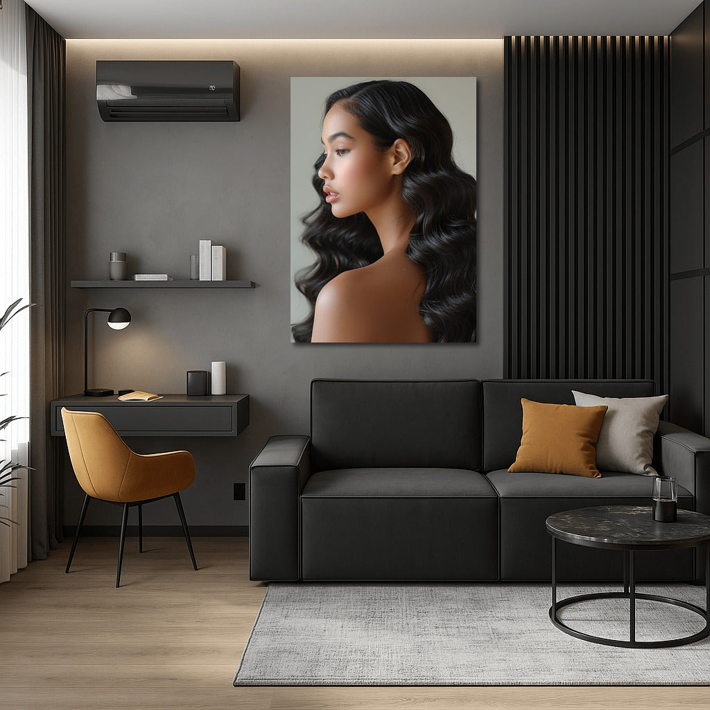 Harmony of Lines: Portrait of a Woman in Minimalistic Style