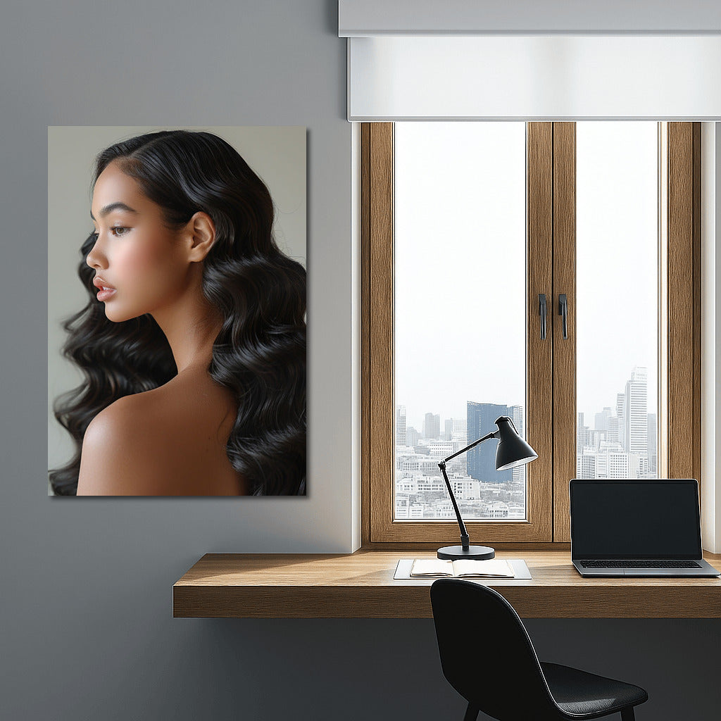 Harmony of Lines: Portrait of a Woman in Minimalistic Style