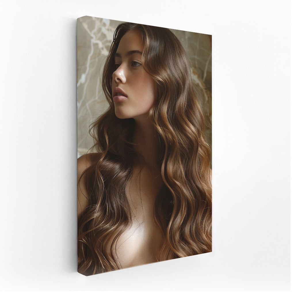 Elegant Female Portrait: Minimalism Art for Interior