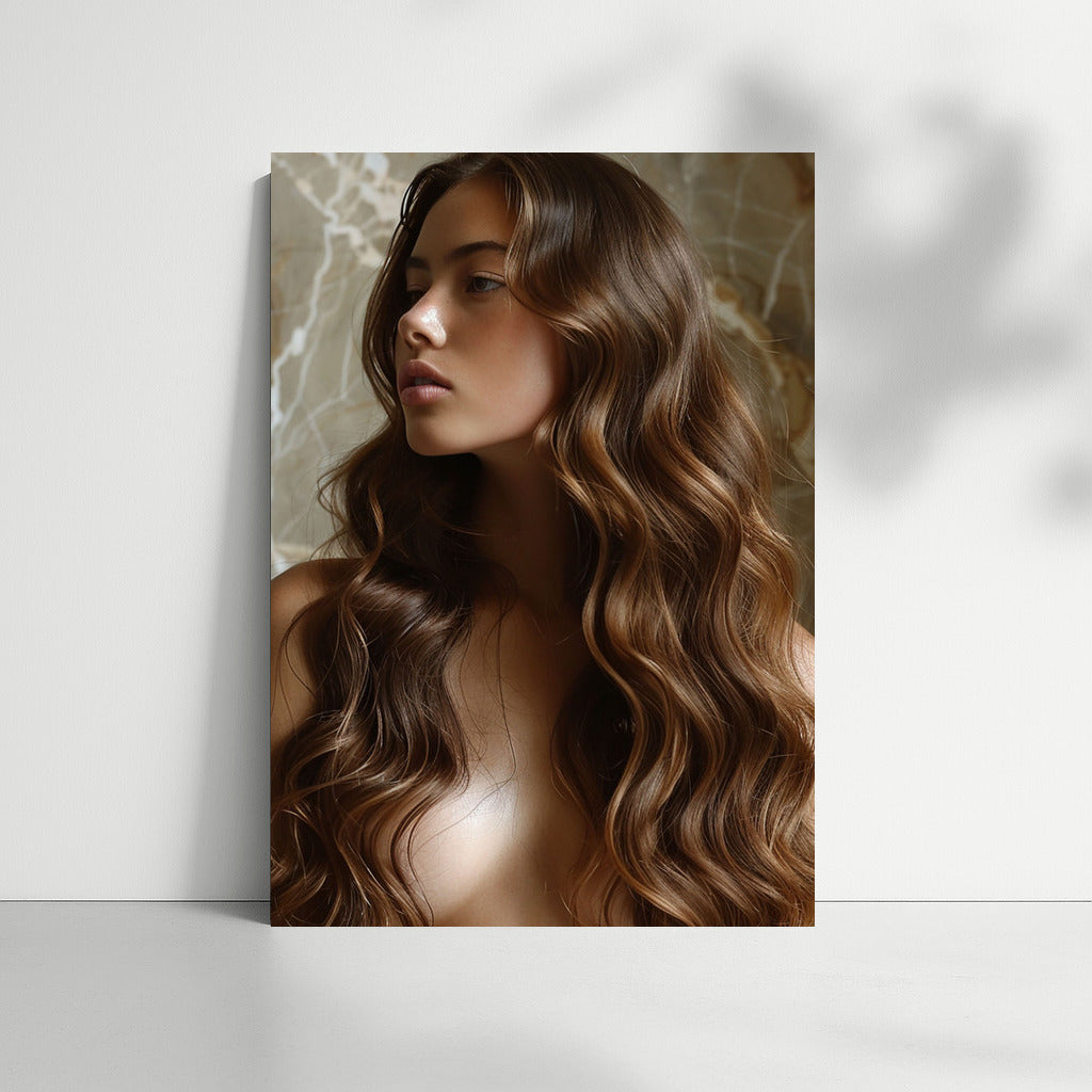 Elegant Female Portrait: Minimalism Art for Interior