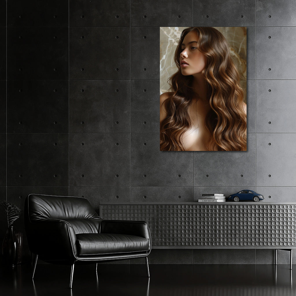 Elegant Female Portrait: Minimalism Art for Interior