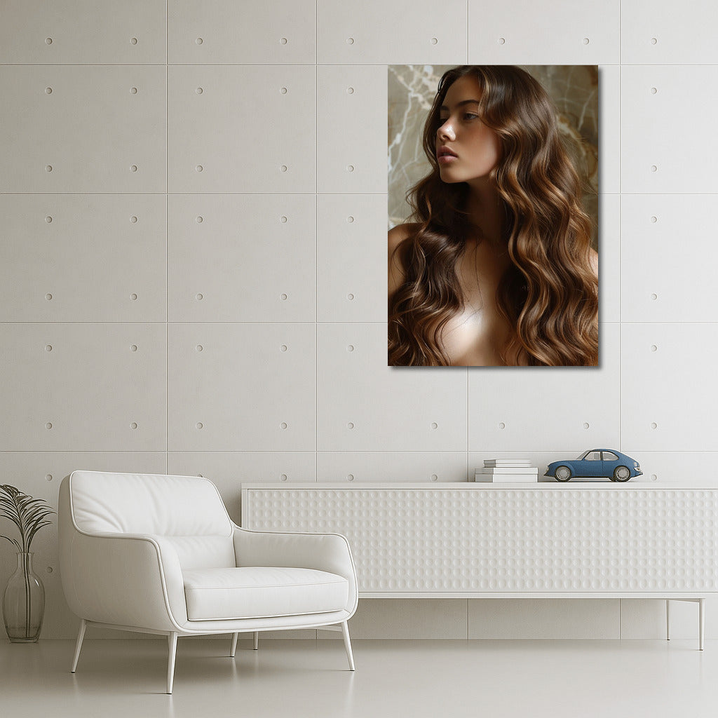 Elegant Female Portrait: Minimalism Art for Interior