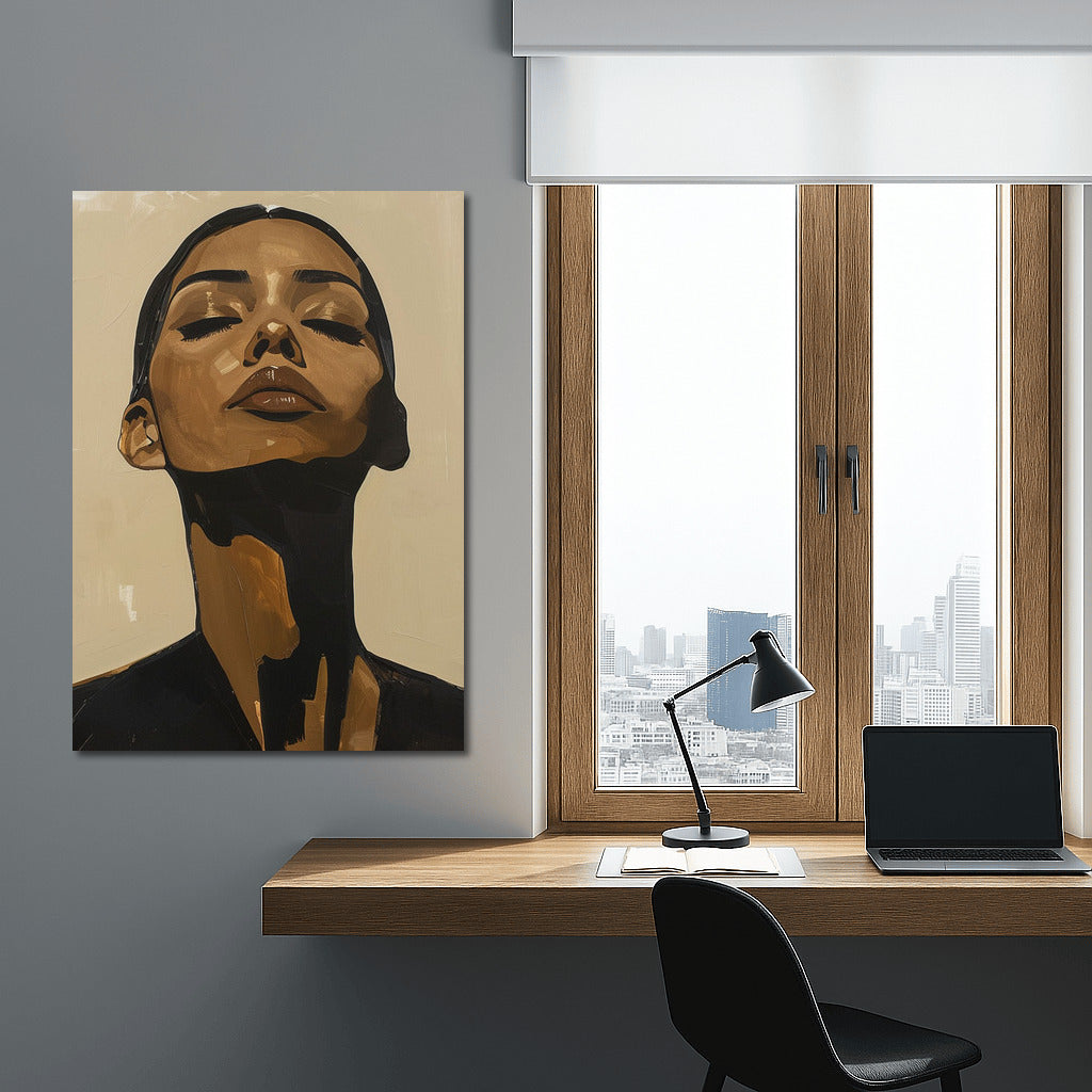 Bright Silhouette: Portrait of a Girl in Painterly Brushstrokes