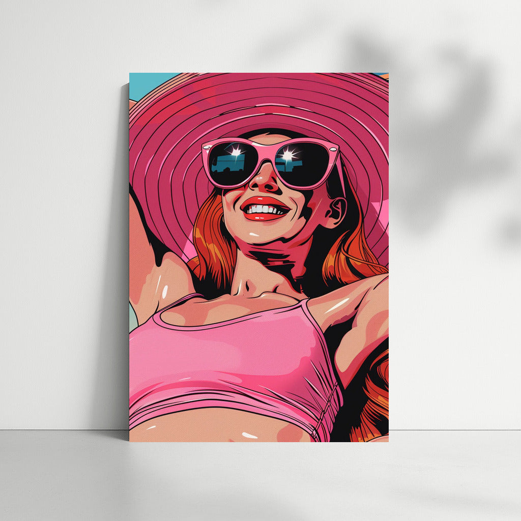 Summer Fairytale: Girl in a Hat and Glasses