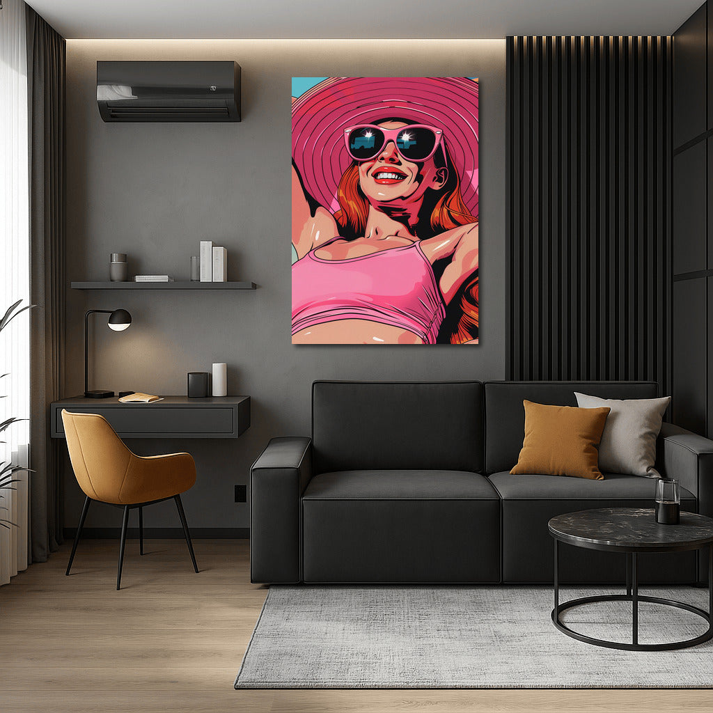 Summer Fairytale: Girl in a Hat and Glasses