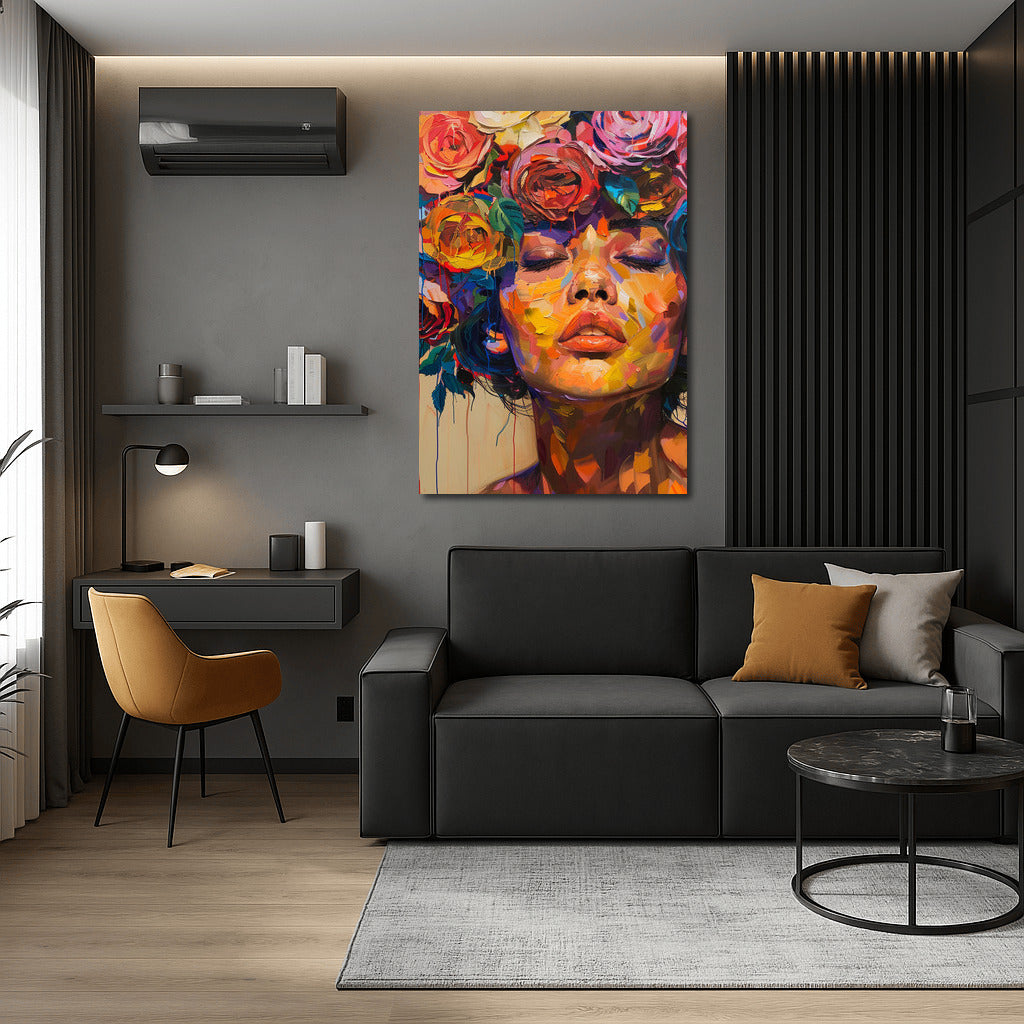 Flower Muse: Woman with a Wreath of Flowers