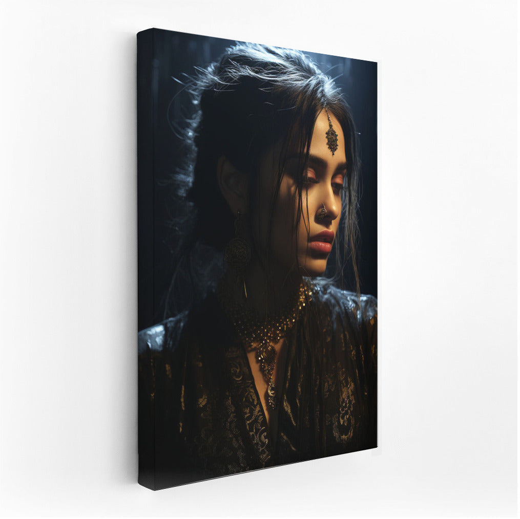 Mysterious Grace: Portrait of a Beautiful Girl in Black