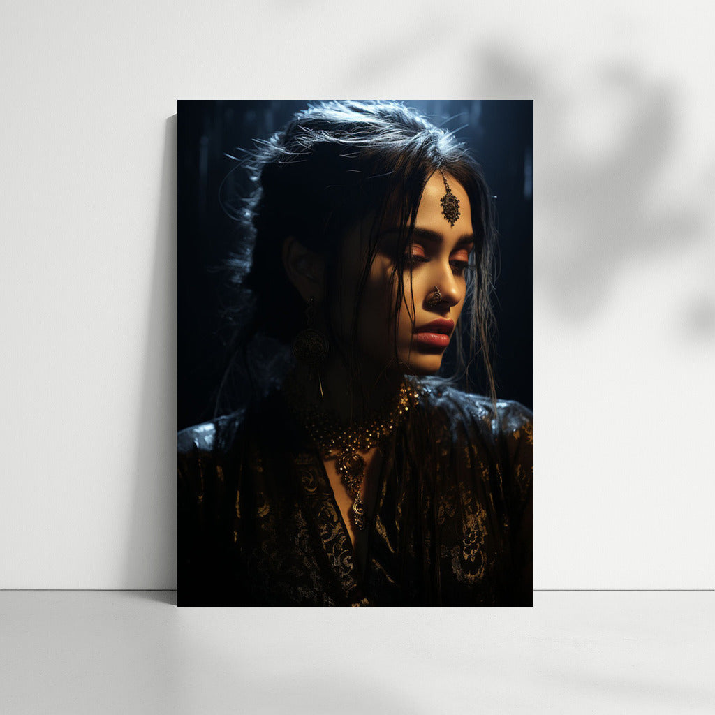 Mysterious Grace: Portrait of a Beautiful Girl in Black