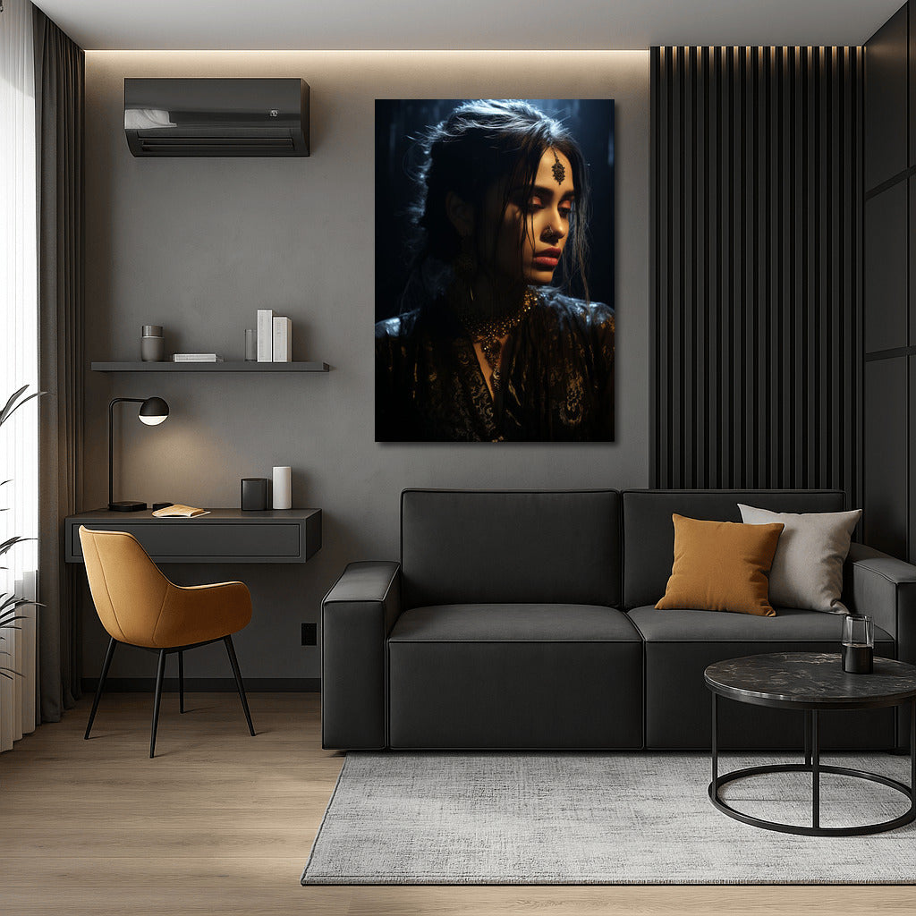 Mysterious Grace: Portrait of a Beautiful Girl in Black