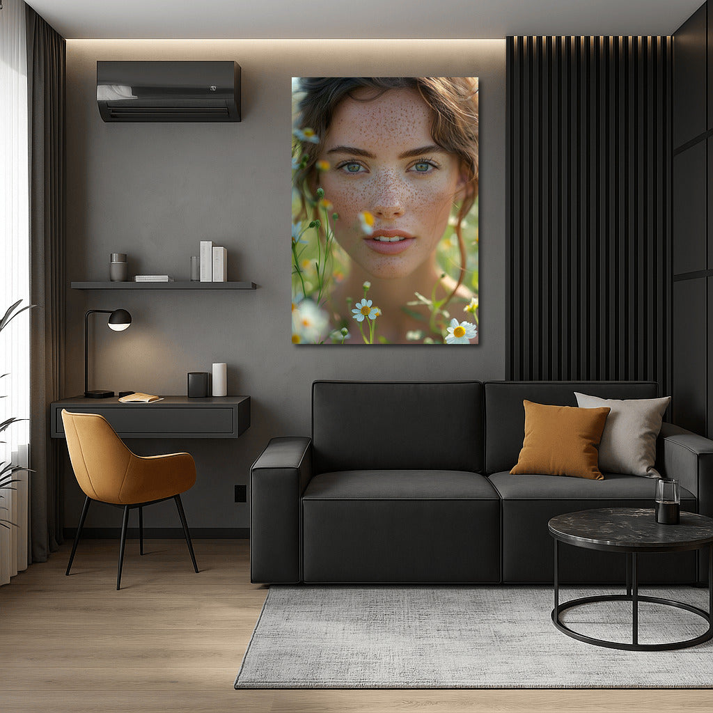 Flower Muse: Portrait of a Beautiful Girl in Natural Style