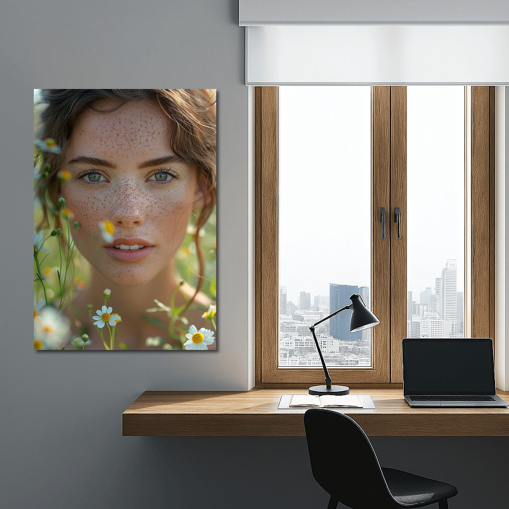 Flower Muse: Portrait of a Beautiful Girl in Natural Style