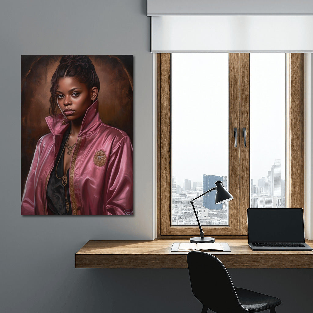 The Splendor of Luxury: Elegant Woman with Dark Skin