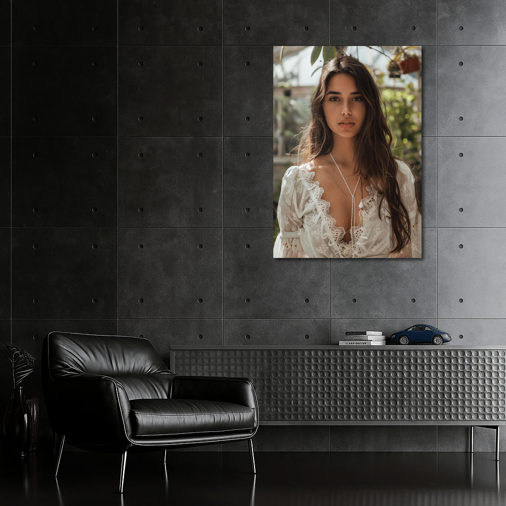 Freckled Brunette Charm: Portrait Inspiring Art