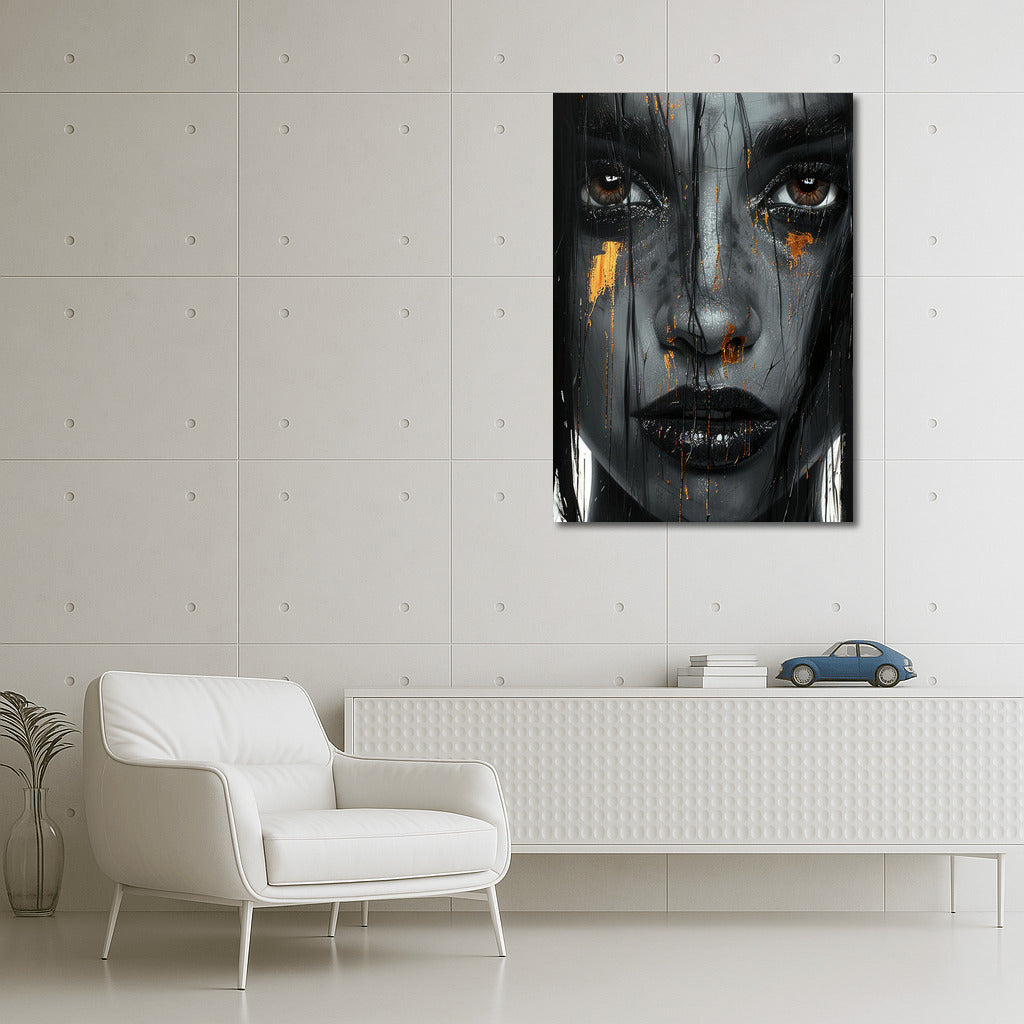 Golden Emotions: Portrait of a Dark-Skinned Girl