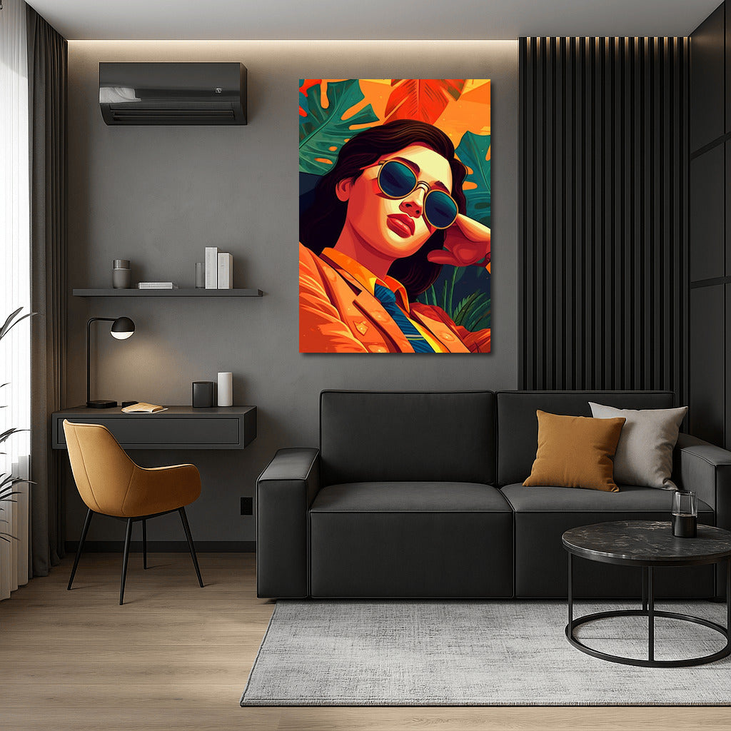 Pop Art Portrait: Bright Girl for Stylish Interior