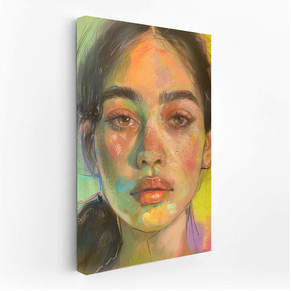 Flower Muse: Bright Portrait of a Girl in Art Style