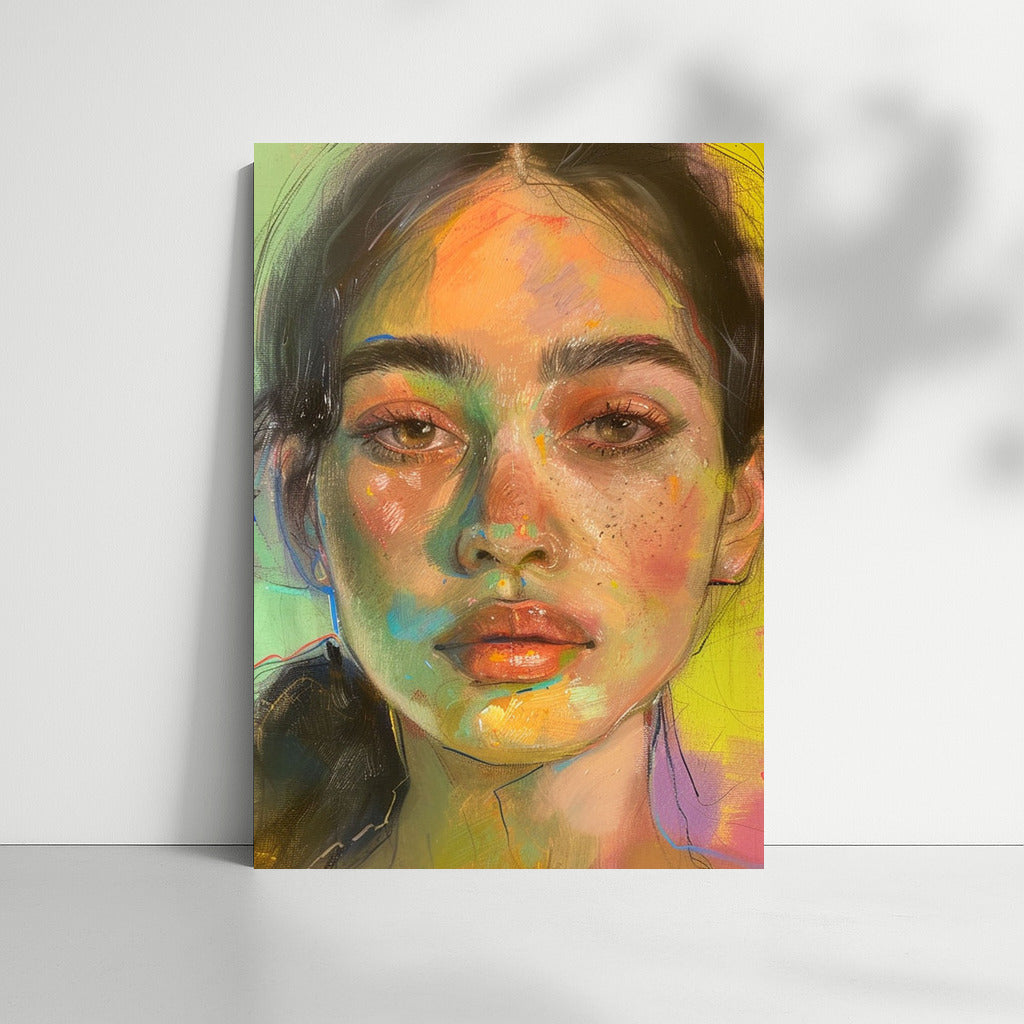 Flower Muse: Bright Portrait of a Girl in Art Style