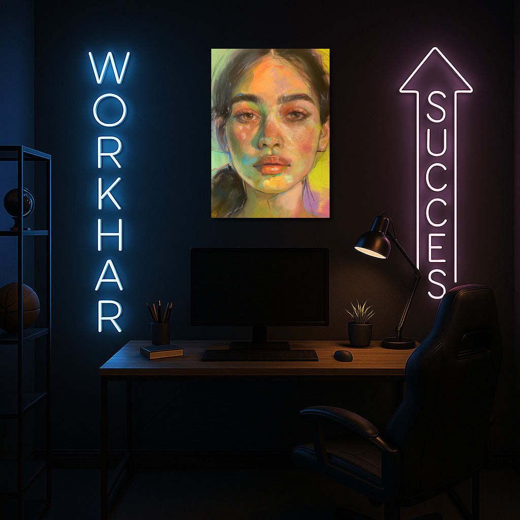Flower Muse: Bright Portrait of a Girl in Art Style
