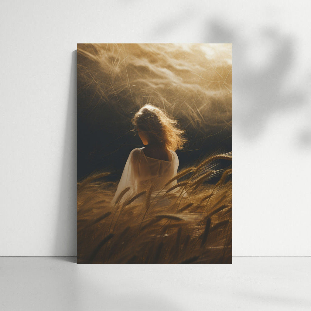 Mysterious Girl in the Golden Field: Silhouette of Dream