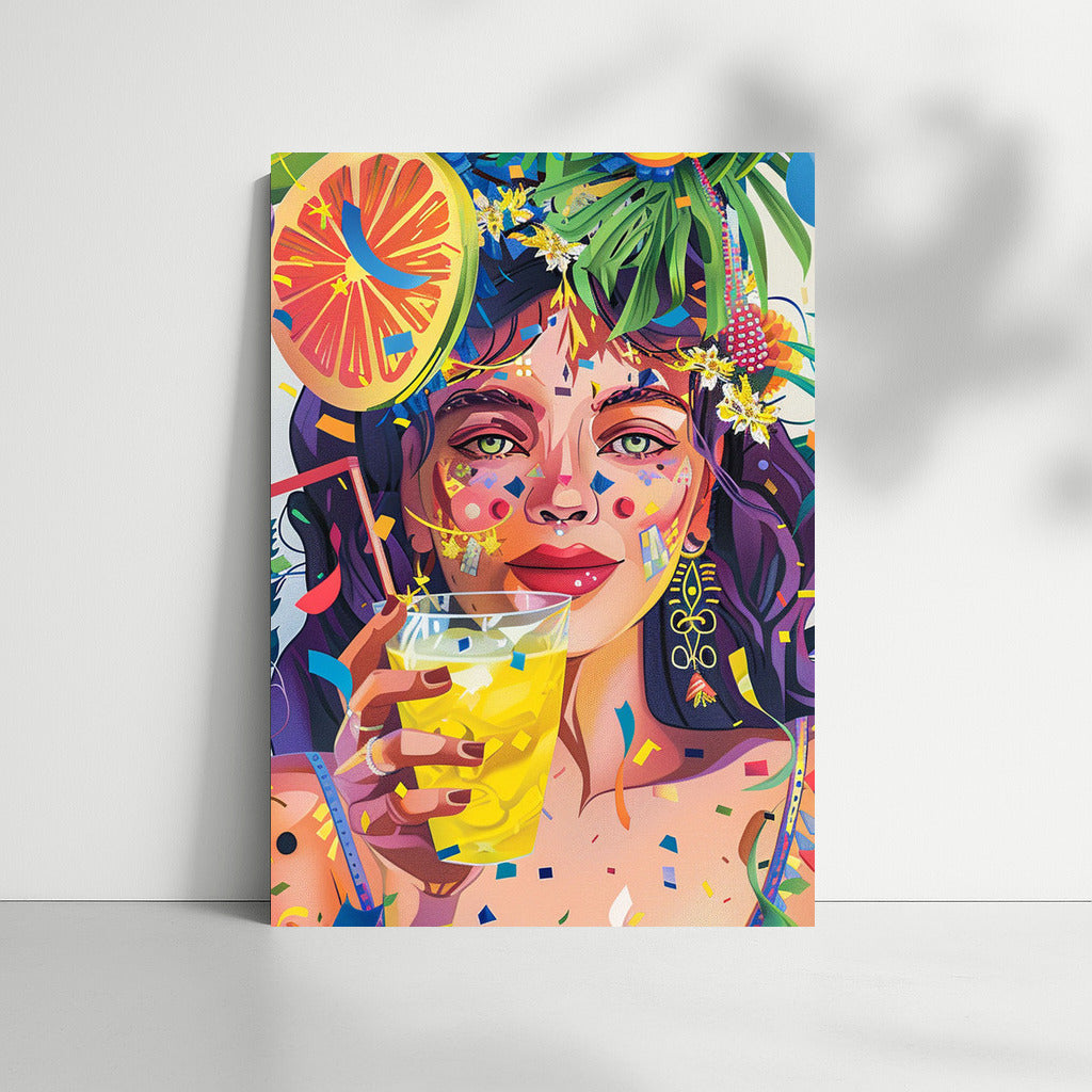 Floral Fairytale: Portrait of a Girl in Abstract Patterns