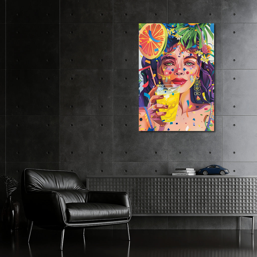 Floral Fairytale: Portrait of a Girl in Abstract Patterns