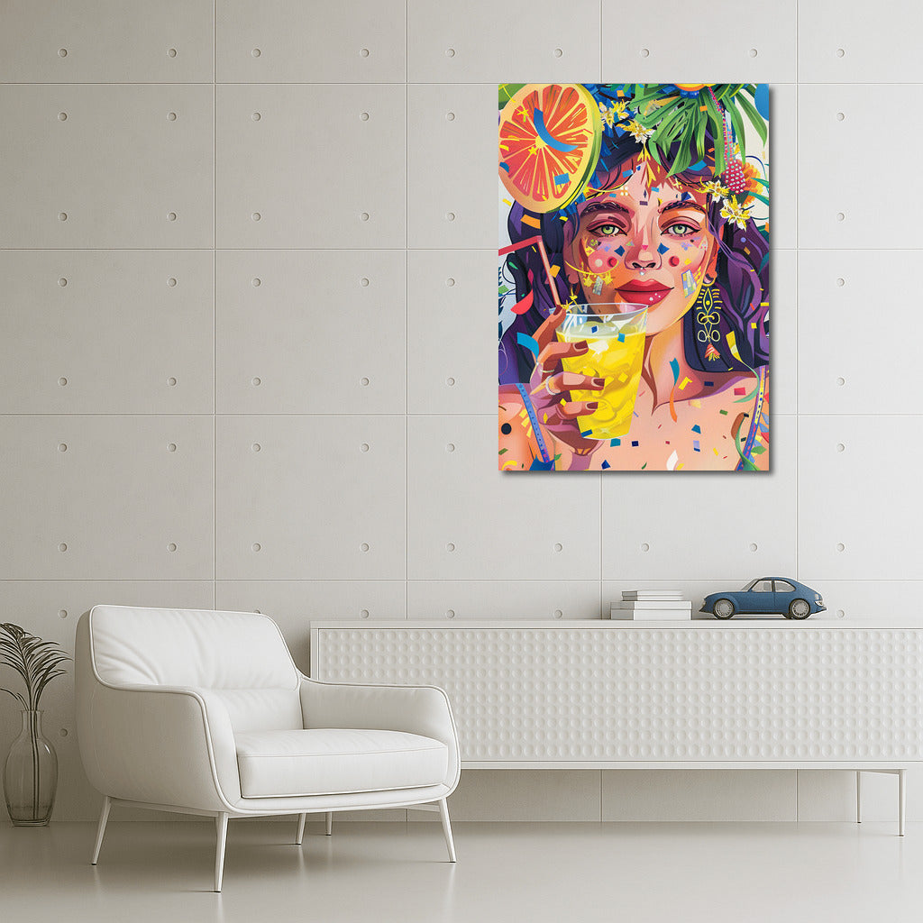 Floral Fairytale: Portrait of a Girl in Abstract Patterns