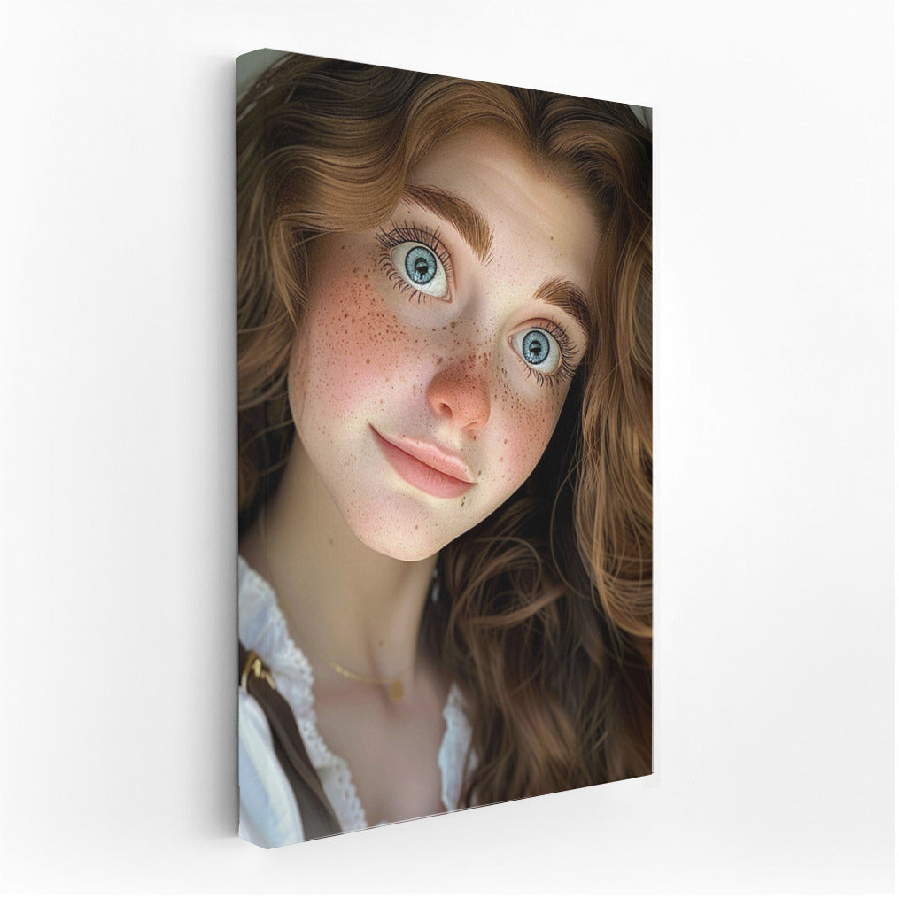 Dreamy Girl in Pixar Style: Magical World on the Wall