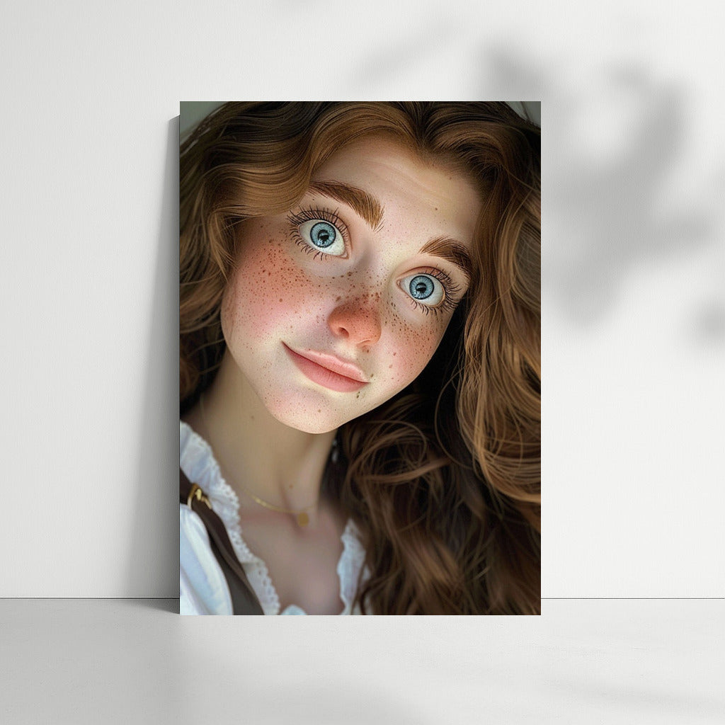 Dreamy Girl in Pixar Style: Magical World on the Wall