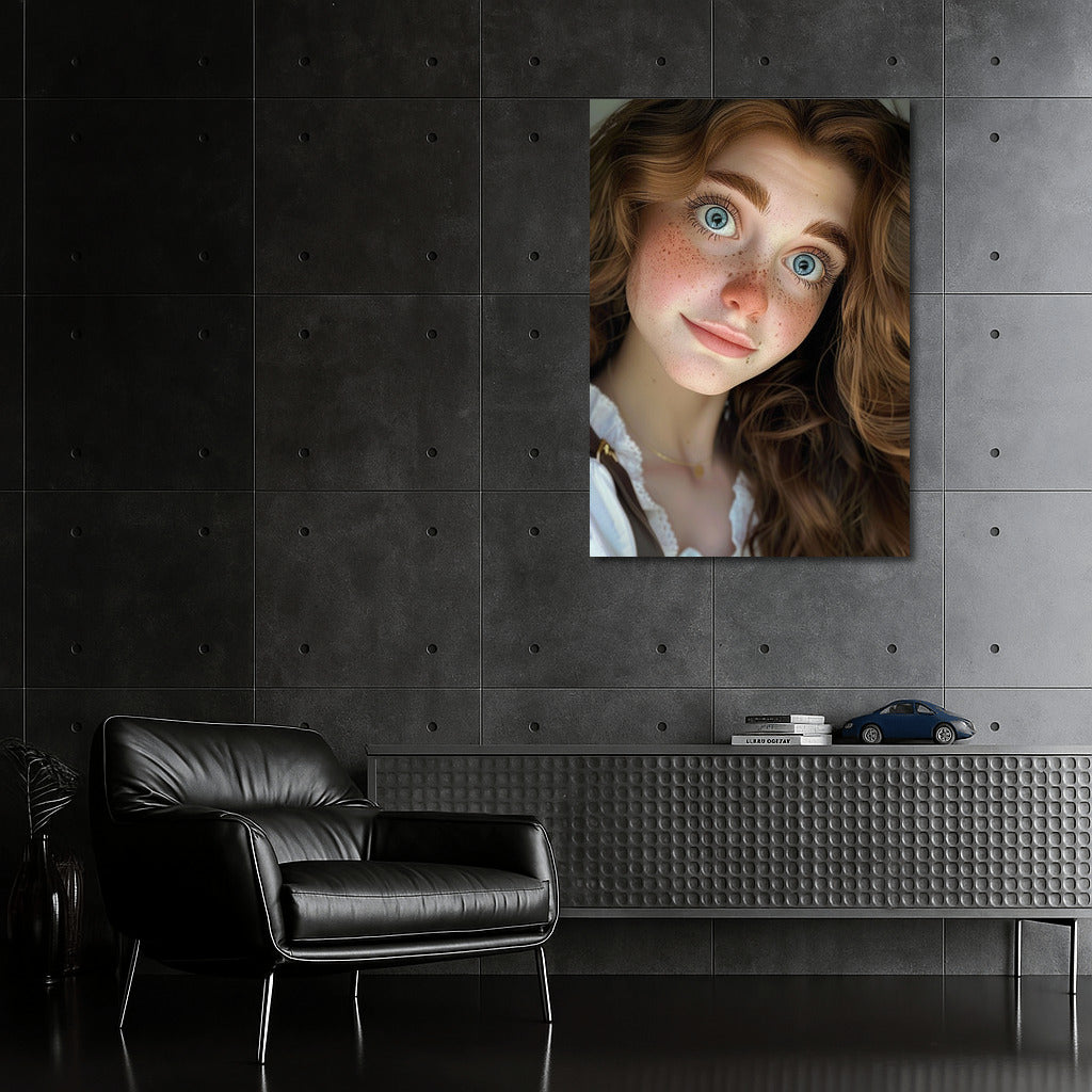 Dreamy Girl in Pixar Style: Magical World on the Wall