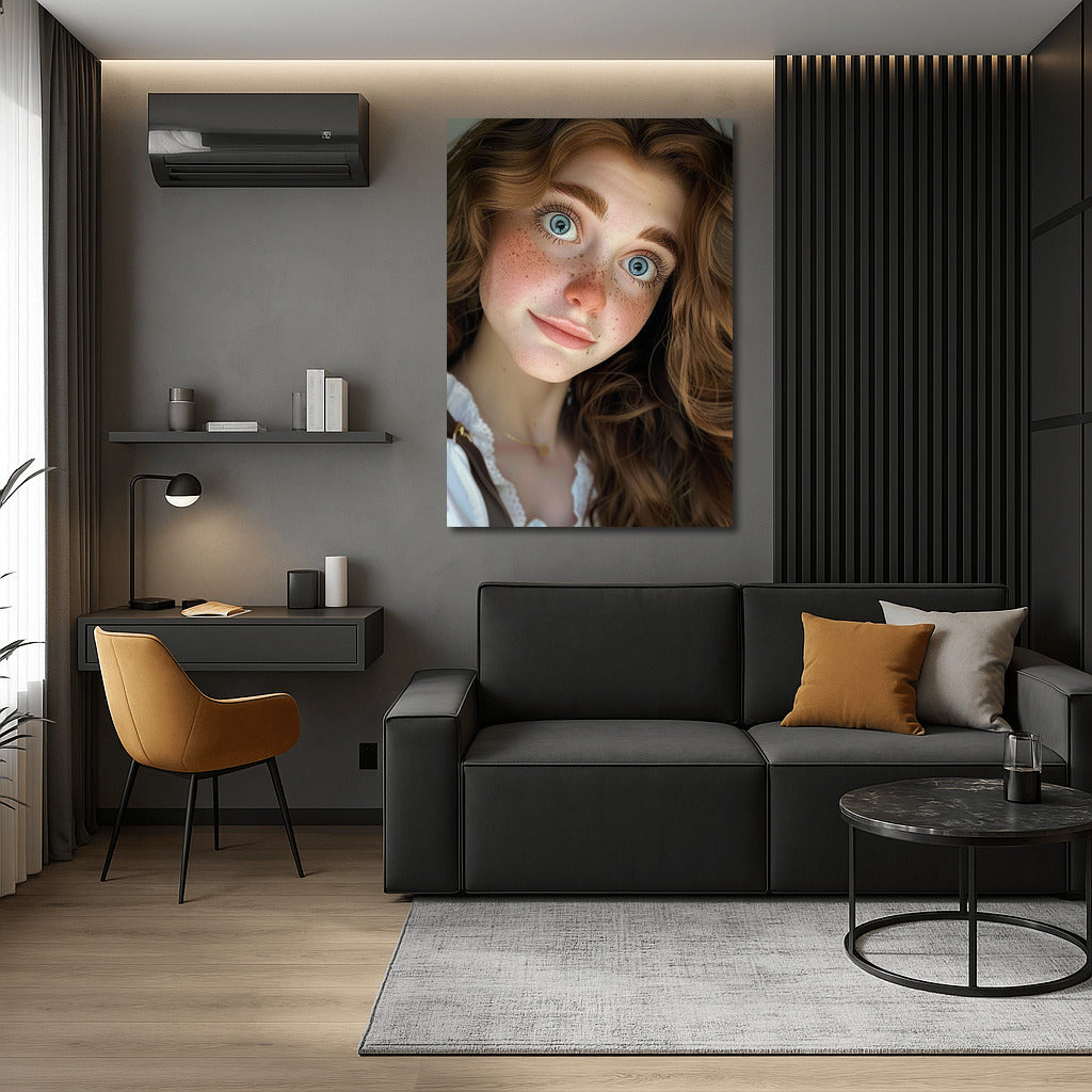 Dreamy Girl in Pixar Style: Magical World on the Wall