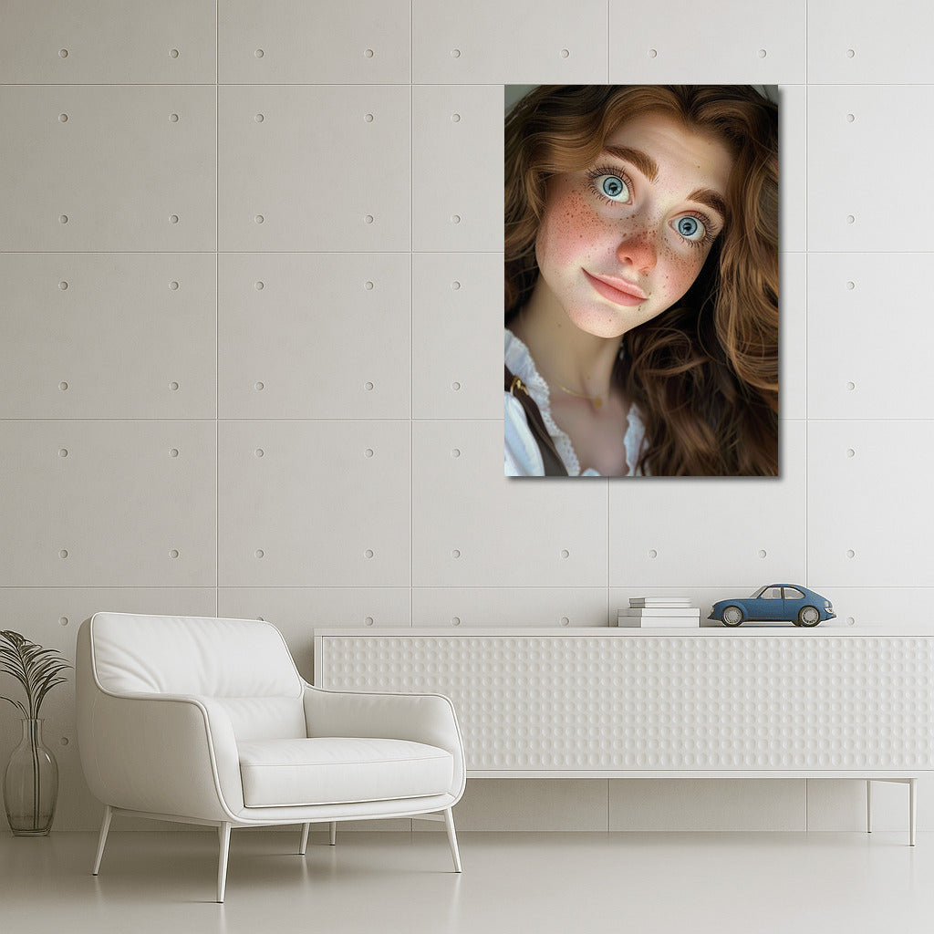 Dreamy Girl in Pixar Style: Magical World on the Wall