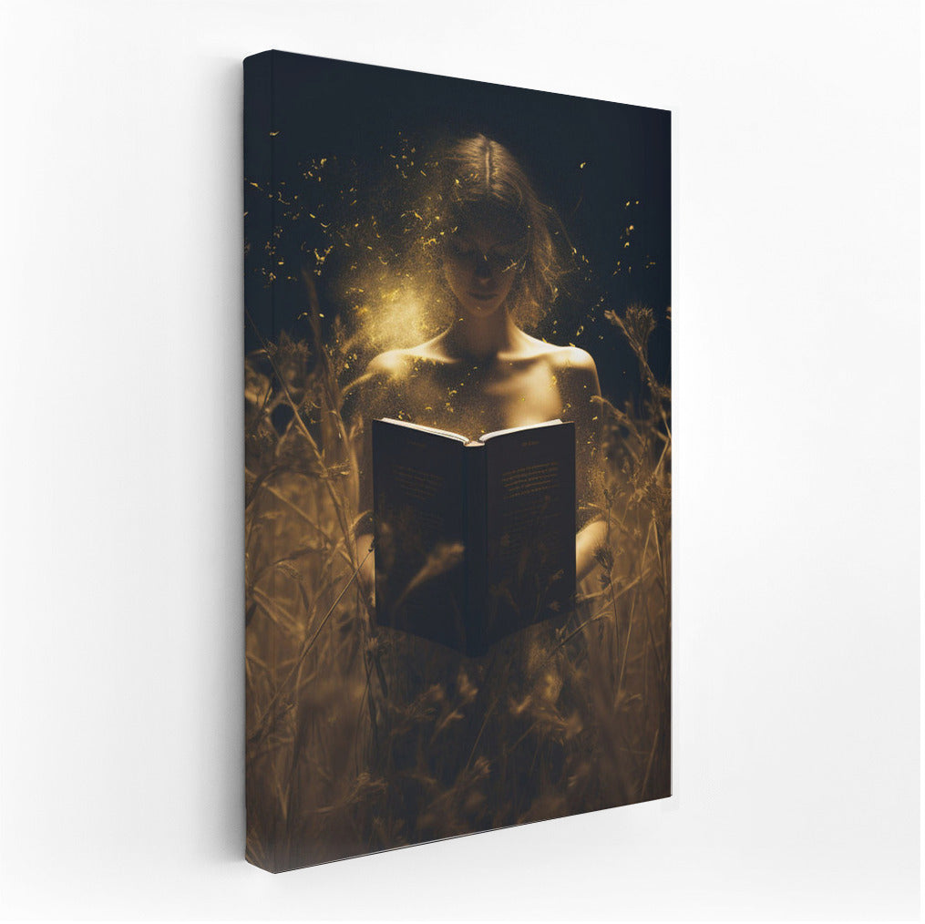 Night Symphony: Girl in a Field with a Book