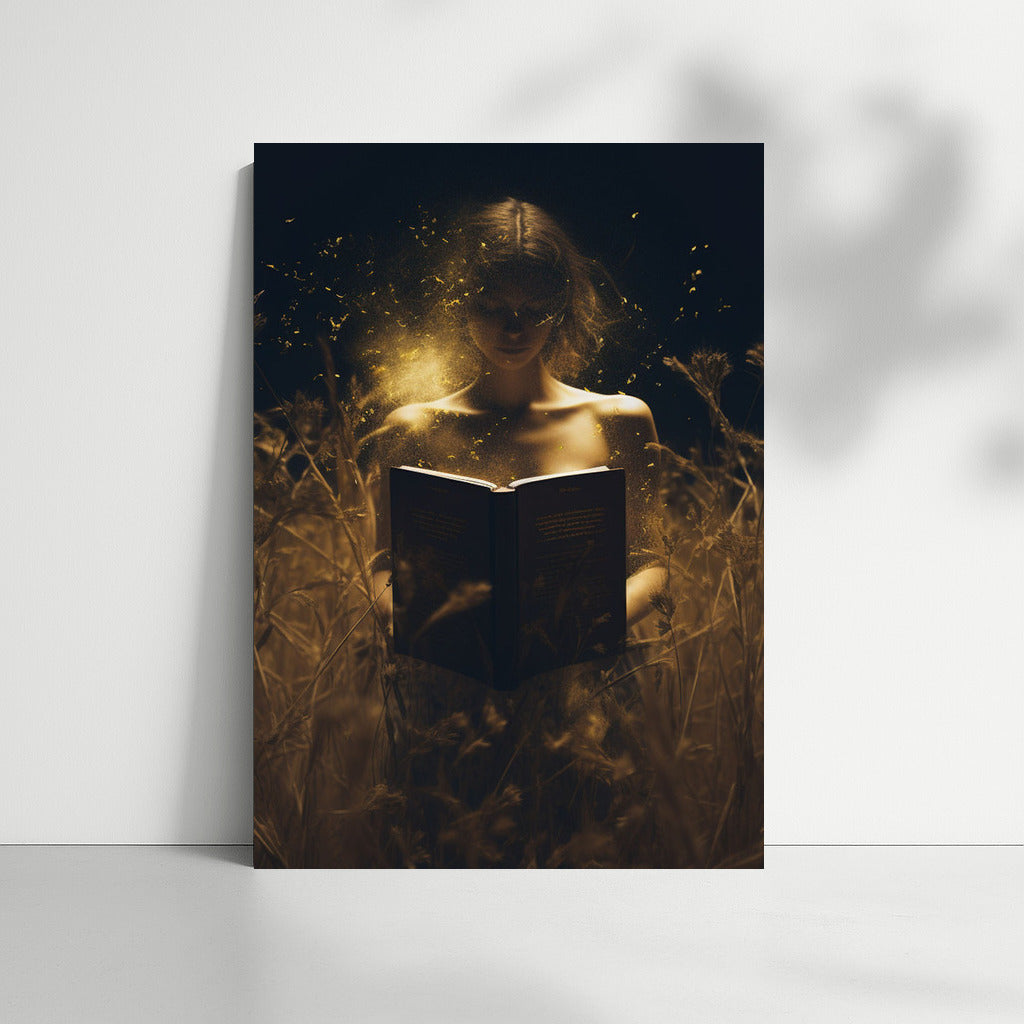 Night Symphony: Girl in a Field with a Book