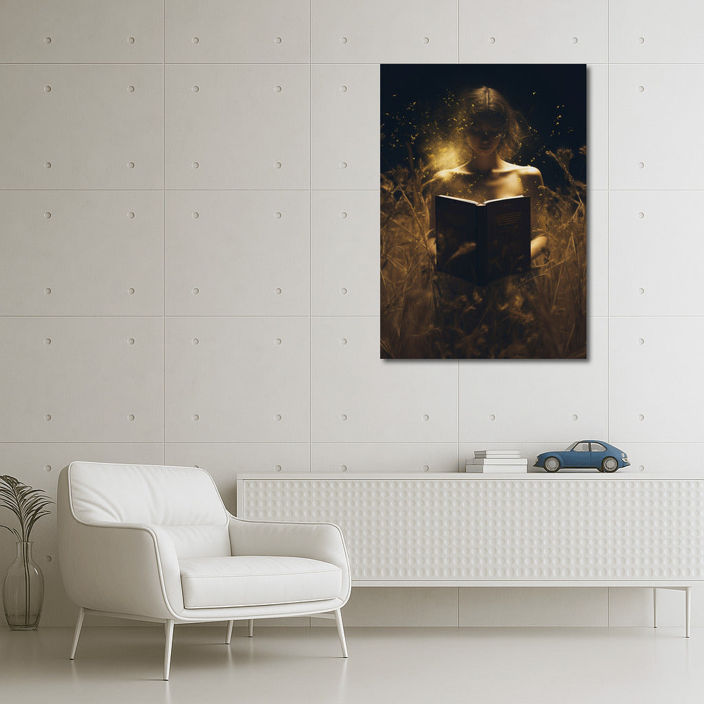 Night Symphony: Girl in a Field with a Book