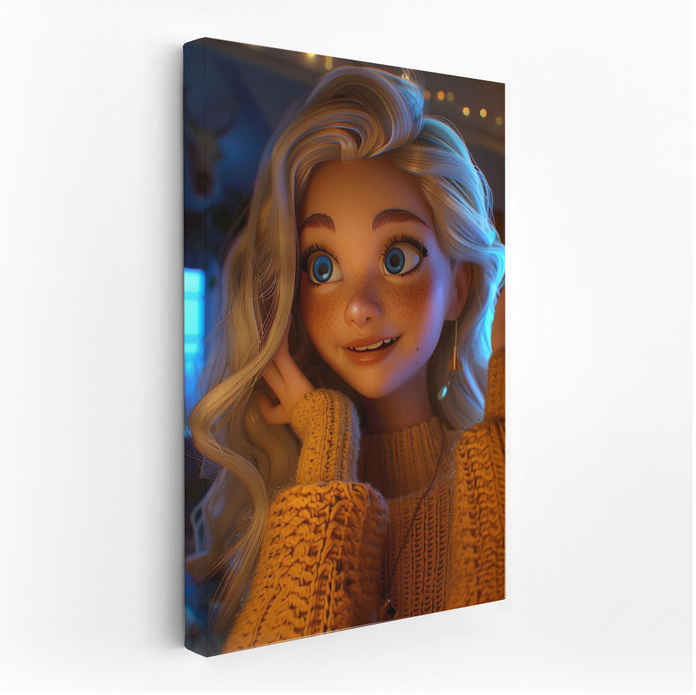 Bright Eyes: Pixar-Style Girl for Cozy