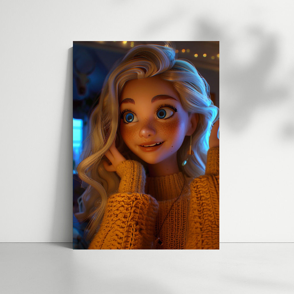 Bright Eyes: Pixar-Style Girl for Cozy