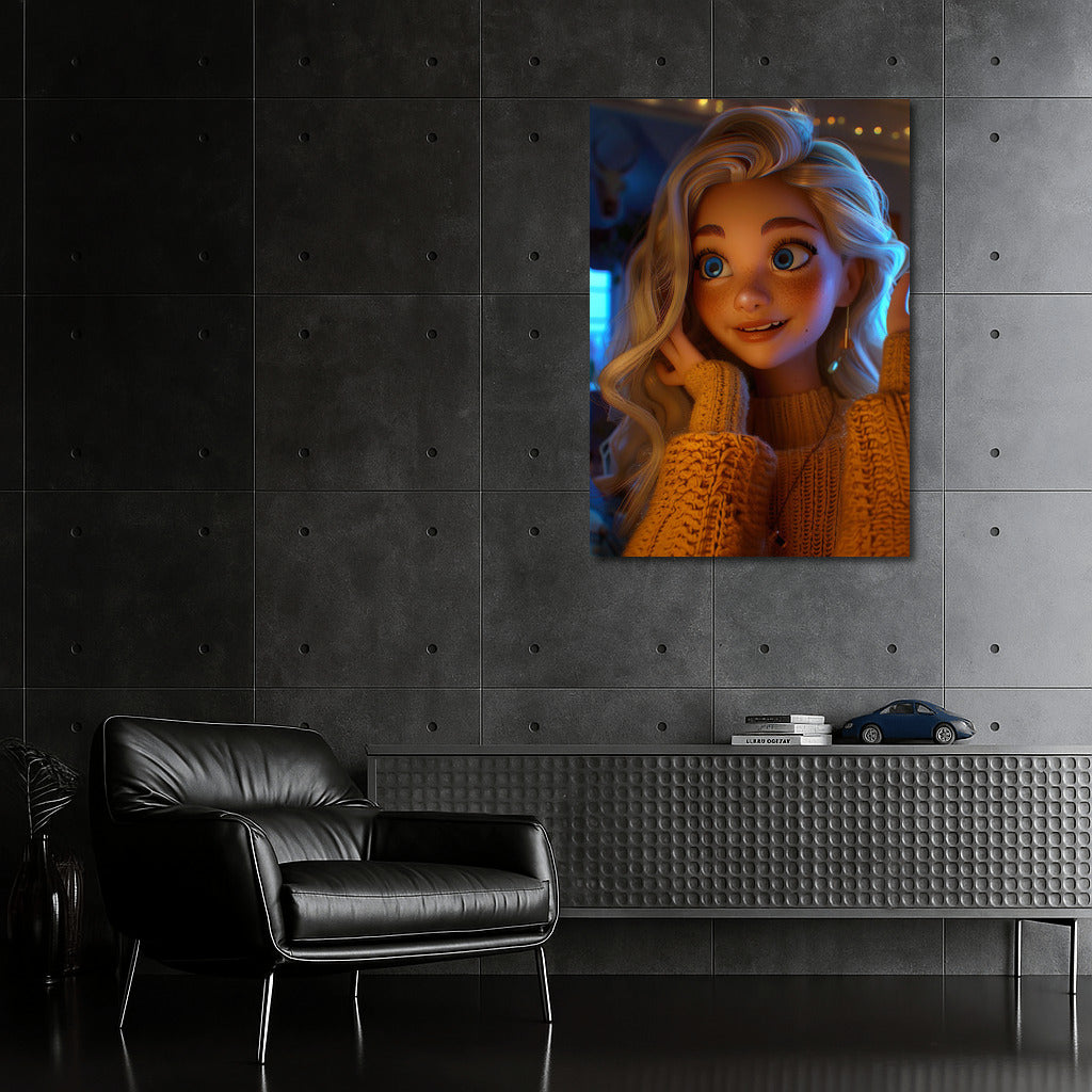 Bright Eyes: Pixar-Style Girl for Cozy