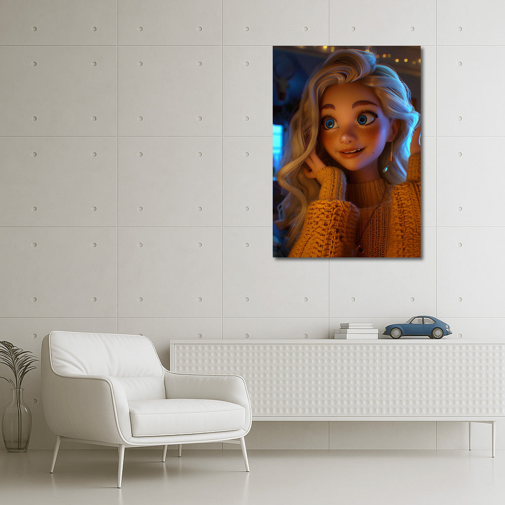 Bright Eyes: Pixar-Style Girl for Cozy