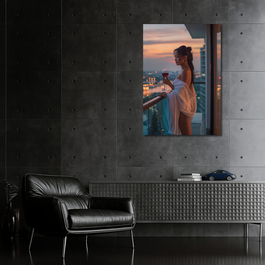 Evening Elegance: Girls of Different Eras on the Balcony